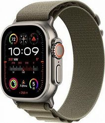 Apple Watch Ultra 2 49 mm titánové puzdro s olivovým alpským ťahom – Small