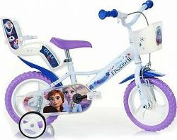 Dino Bikes Detský bicykel so sedačkou pre bábiku a košíkom Frozen 2