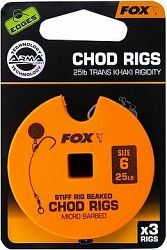 FOX Standard Chod Rigs Barbed Veľkosť 6 25 lb 3 ks