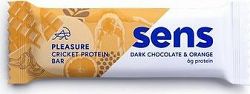 SENS Pleasure Protein tyčinka s cvrčiou múkou, 40 g, tmavá čokoláda & pomaranč
