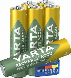 VARTA nabíjateľná batéria Recharge Accu Recycled AAA 800 mAh R2U 5+1 ks