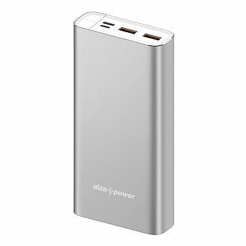 AlzaPower Metal 20 000 mAh Fast Charge + PD3.0 strieborná